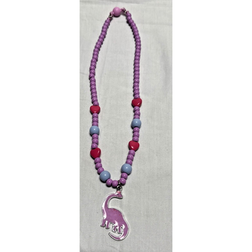 Gymboree Charm Dinosaur Beaded Necklace Purple